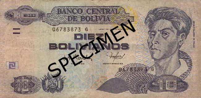 Bankovka bolívijské boliviano