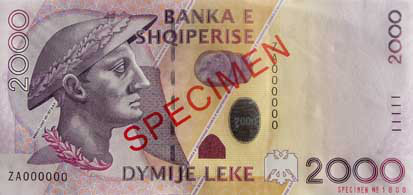 Bankovka albánsky lek