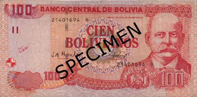 Bankovka bolívijské boliviano