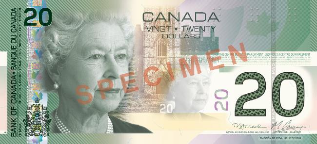 Bankovka kanadský dolár