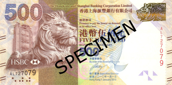 Bankovka hongkongský dolár