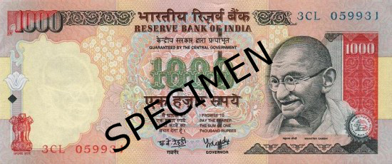 Bankovka indickú rupiu